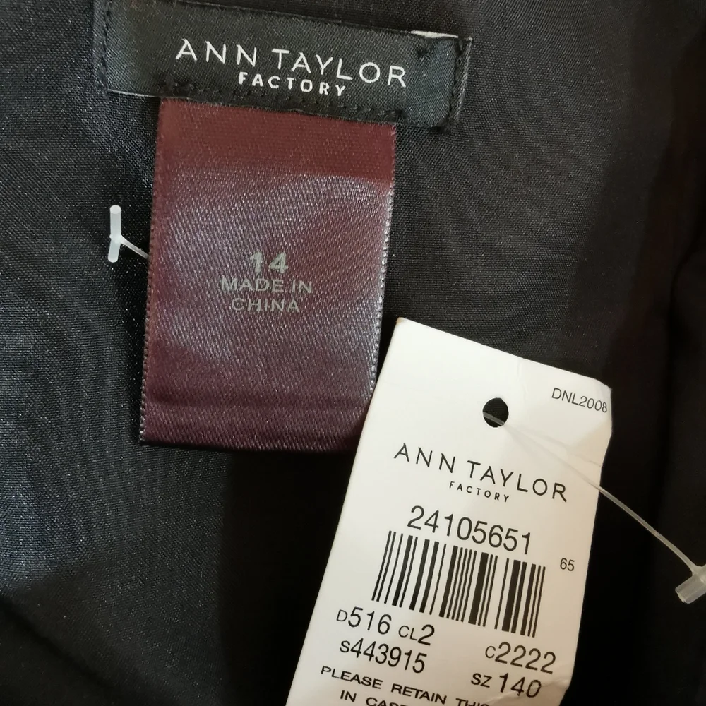 NWT Ann Taylor Factory Sleeveless Black Dress - Sz 14 - Picture 7 of 8